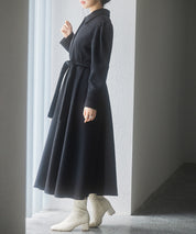 フレアシルエットダブルフェイスロングコートsdpsy0610 ブラック