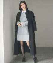 フレアシルエットダブルフェイスロングコートsdpsy0610 ブラック