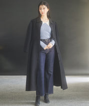 フレアシルエットダブルフェイスロングコートsdpsy0610 ブラック