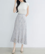 総レースアシンメトリーマーメイドスカート ｜ 全3色 × 4サイズ
