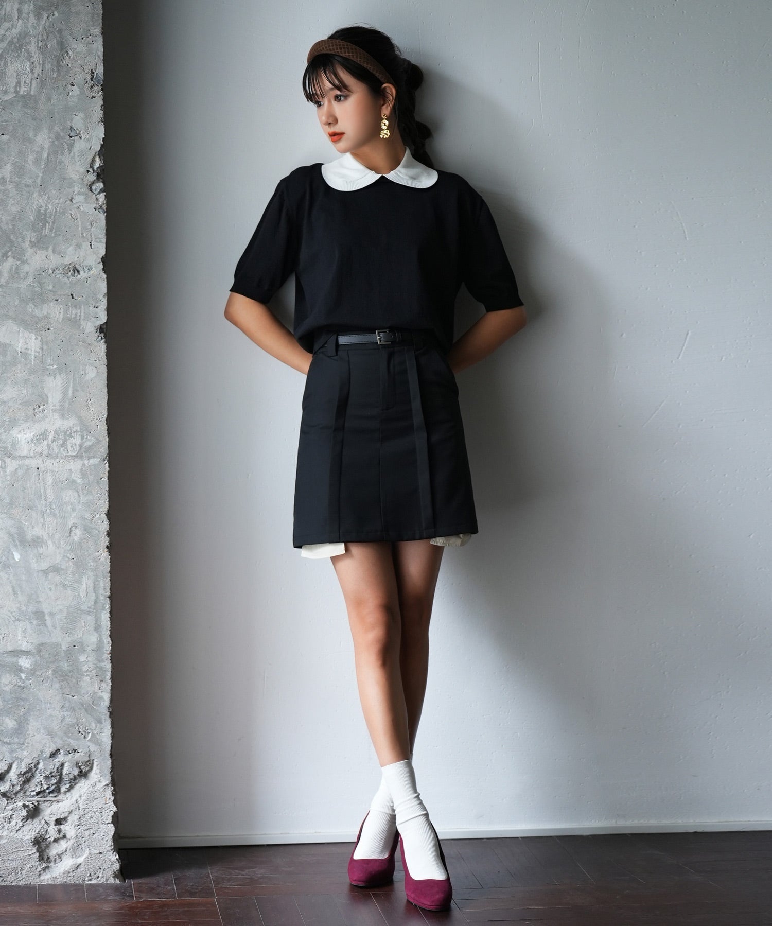 ペチパンツ付きシャツヘムミニスカートsdpxsj80961