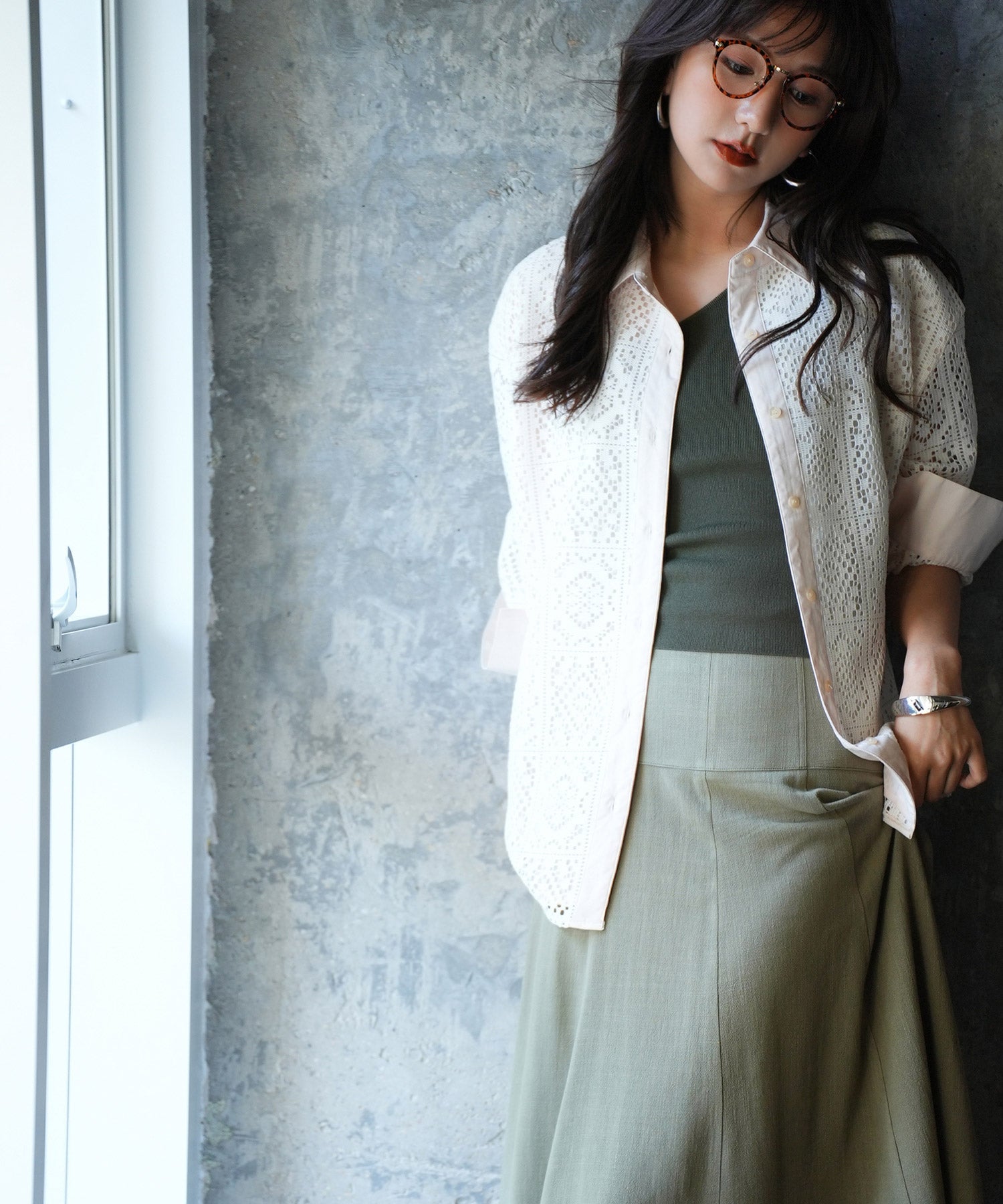 ワンショルダーニットタンクトップsdpxyf6009 カーキ – [公式