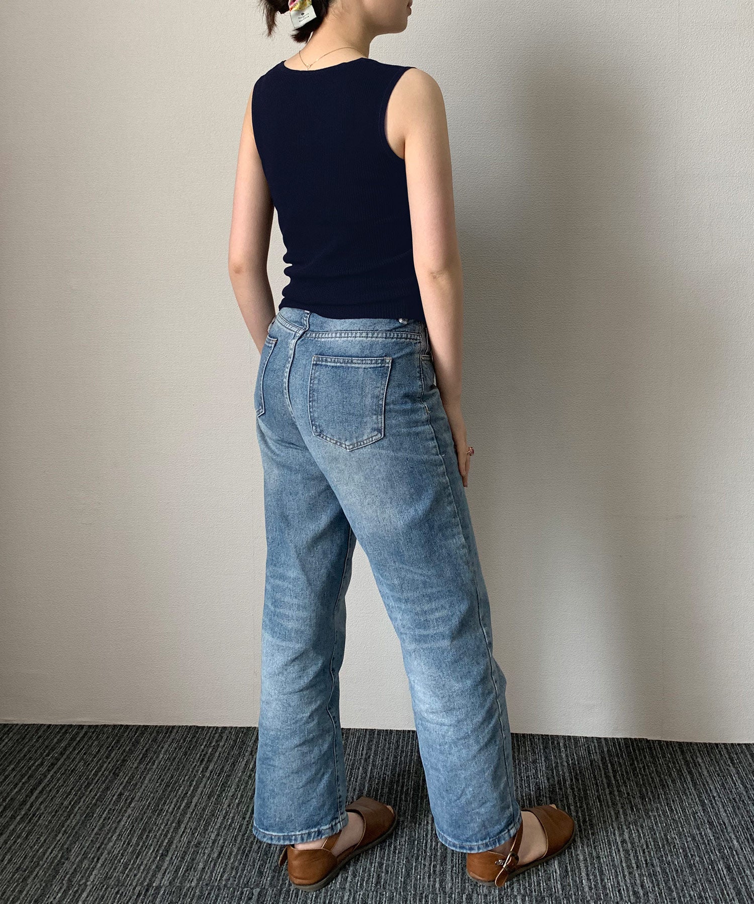 Vネックノースリーブサマーリブニットsdpxyf6083 ネイビー – [公式