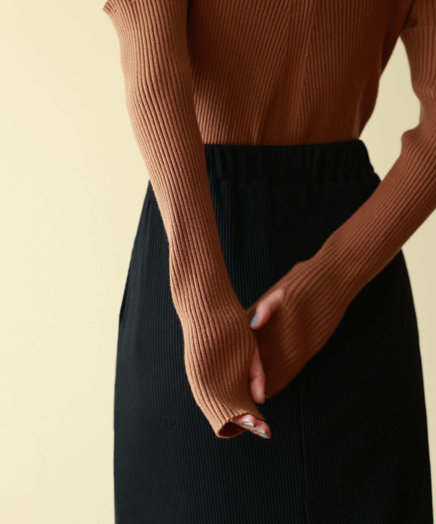 新品未使用 ノーブル　アームウォーマー付ニット　ブラウン Noble（ノーブル）の「《追加2》アームウォーマー付きニット（ニット