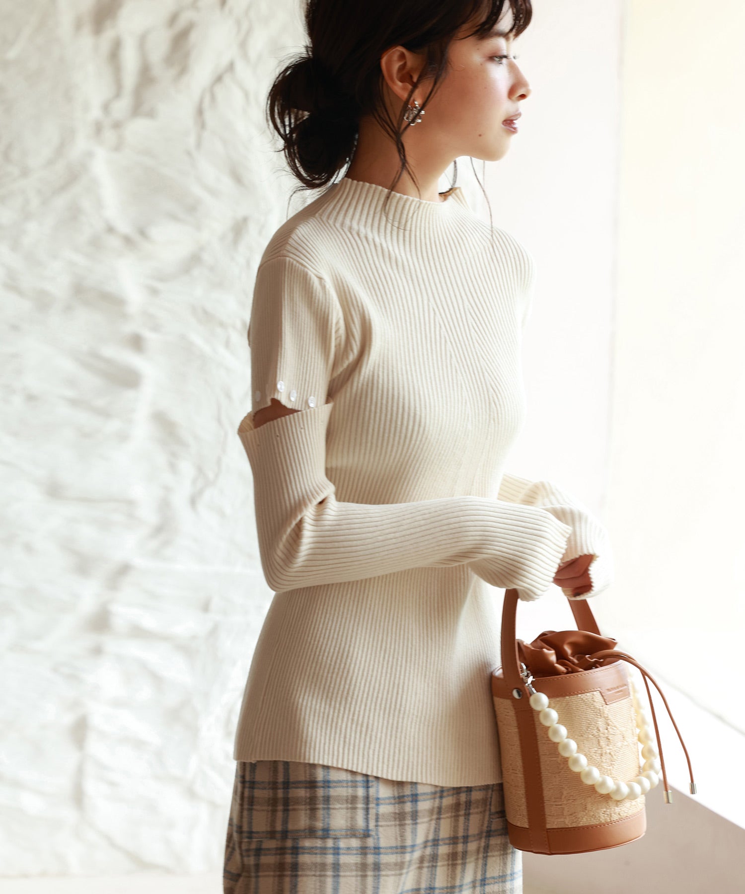 アームウォーマー付き3wayリブニットプルオーバーsdpxyf7023