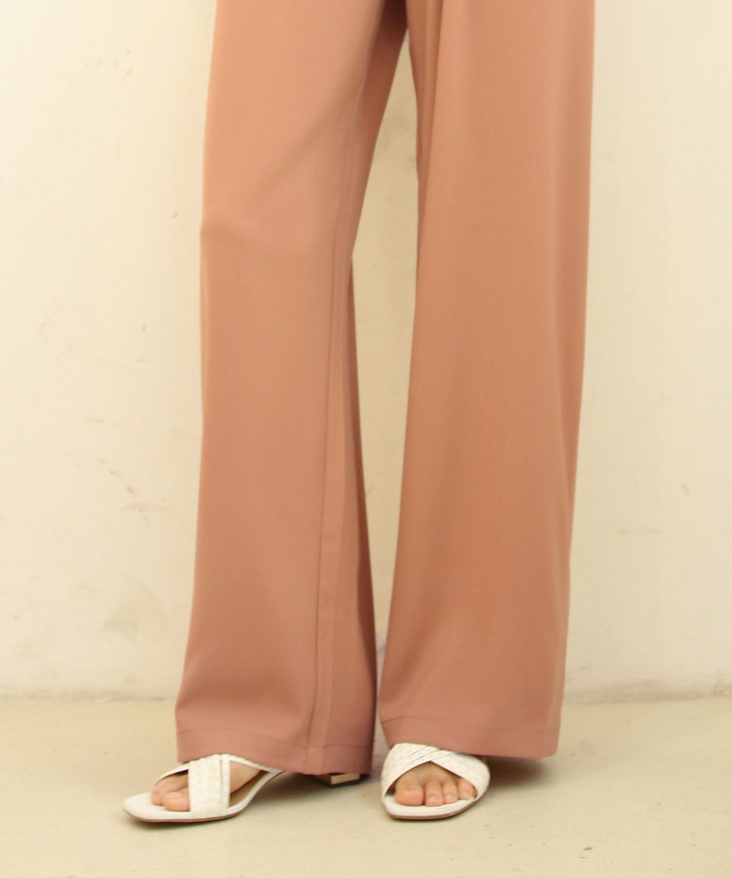 とろみセミワイドパンツxyz2033 キャメル