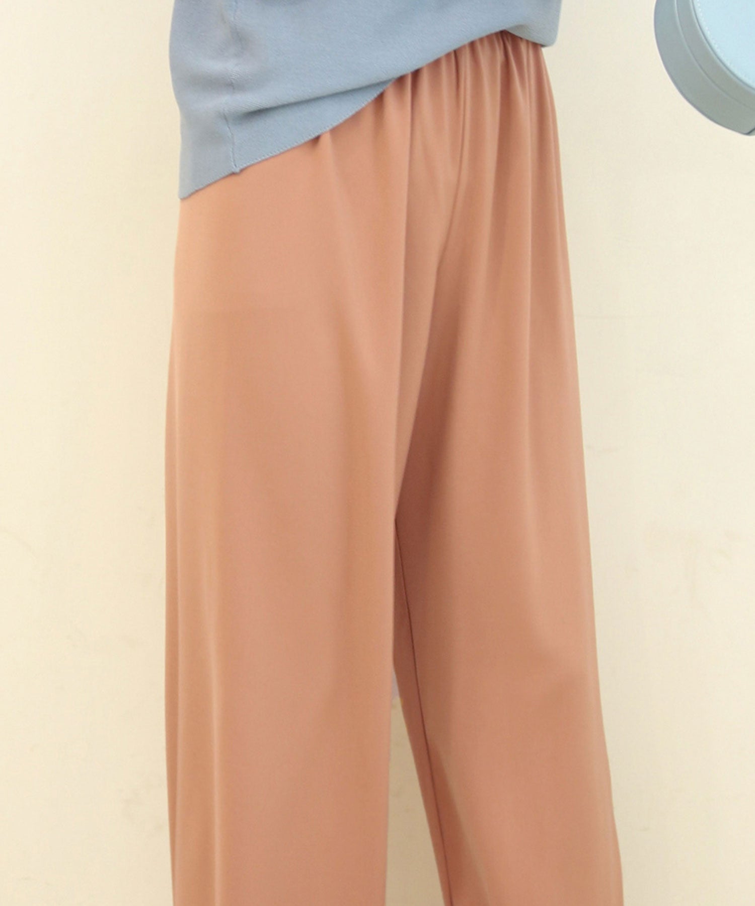 とろみセミワイドパンツxyz2033 キャメル