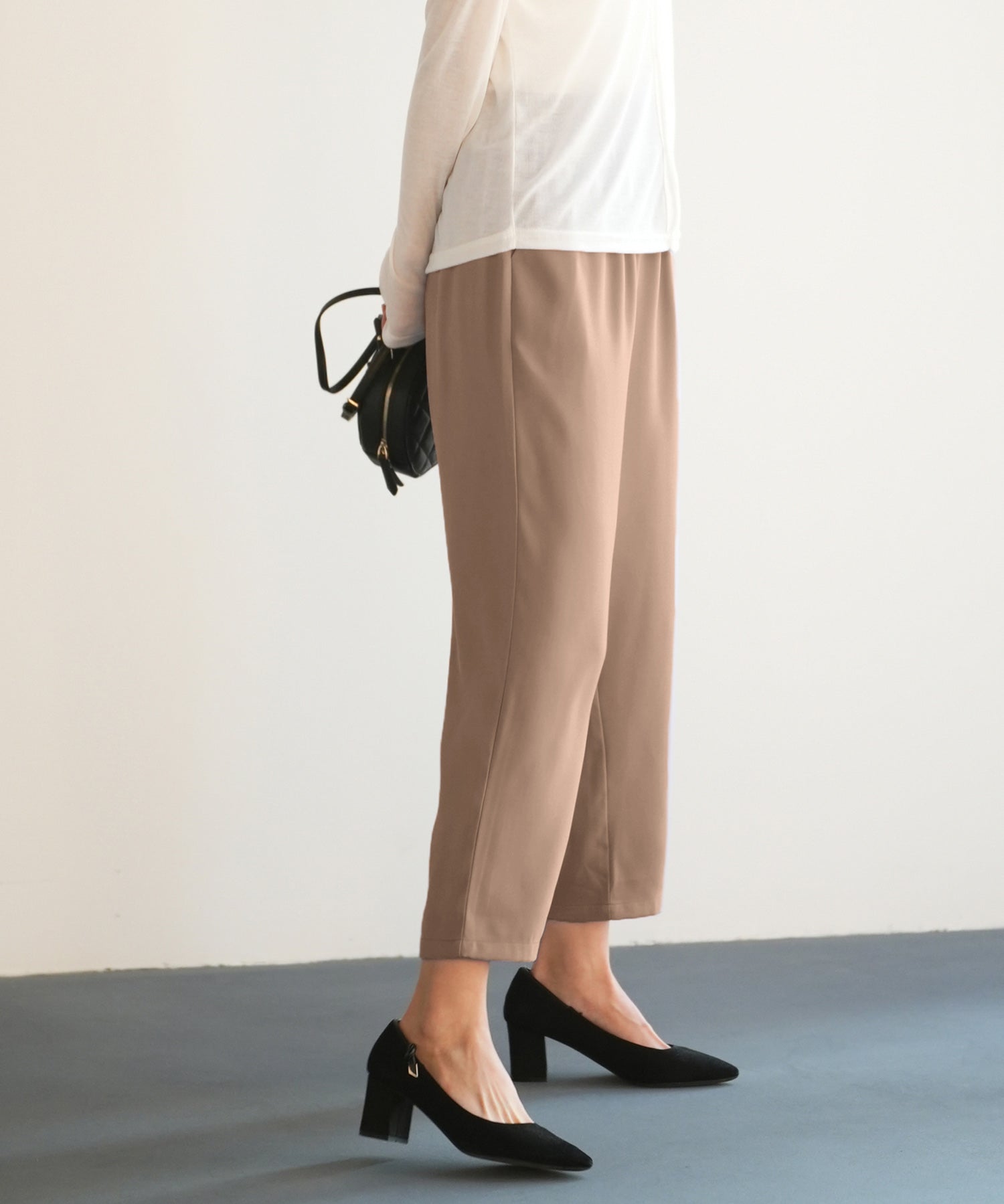 ロングシーズン対応ウエストゴムイージークロップドパンツxyz2312