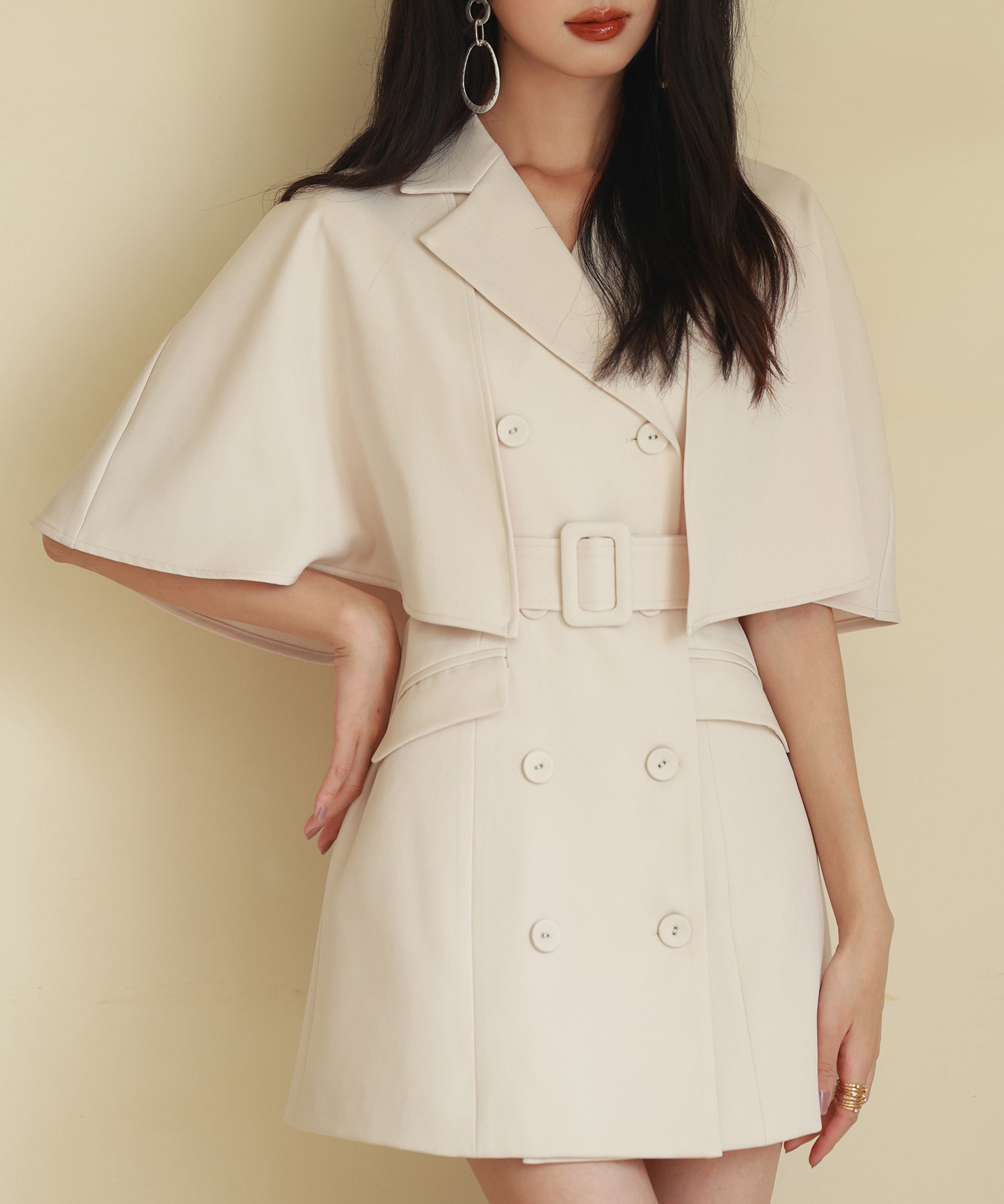 2wayケープミドル丈コートsdp0123 アイボリー