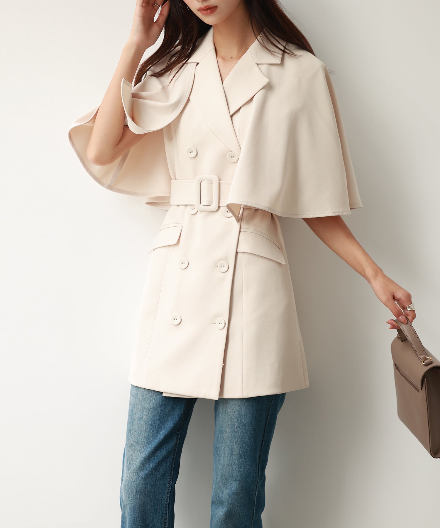 セゾン ド パピヨン（SAISON DE PAPILLON）/2wayケープミドル丈コート 2wayケープミドル丈コートsdp0123 アイボリー – [公式]SAISON DE