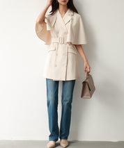 2wayケープミドル丈コートsdp0123 アイボリー