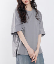 クルーネックオーバーシルエット綿混Tシャツsdp0204 チャコール