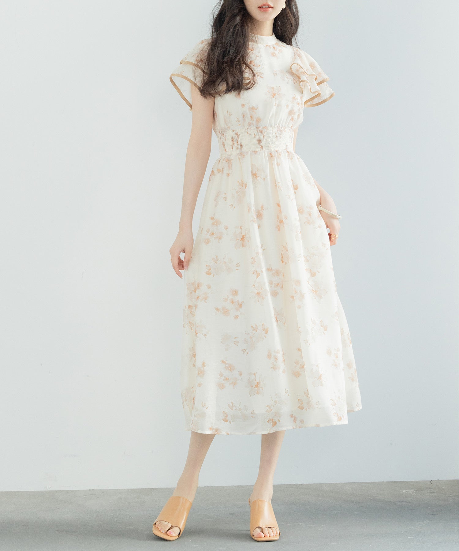 正規品♡ 【SPRING】フリルワンピース♡オフホワイト レーススイッチングフリルワンピース（ワンピース）｜ACLENT