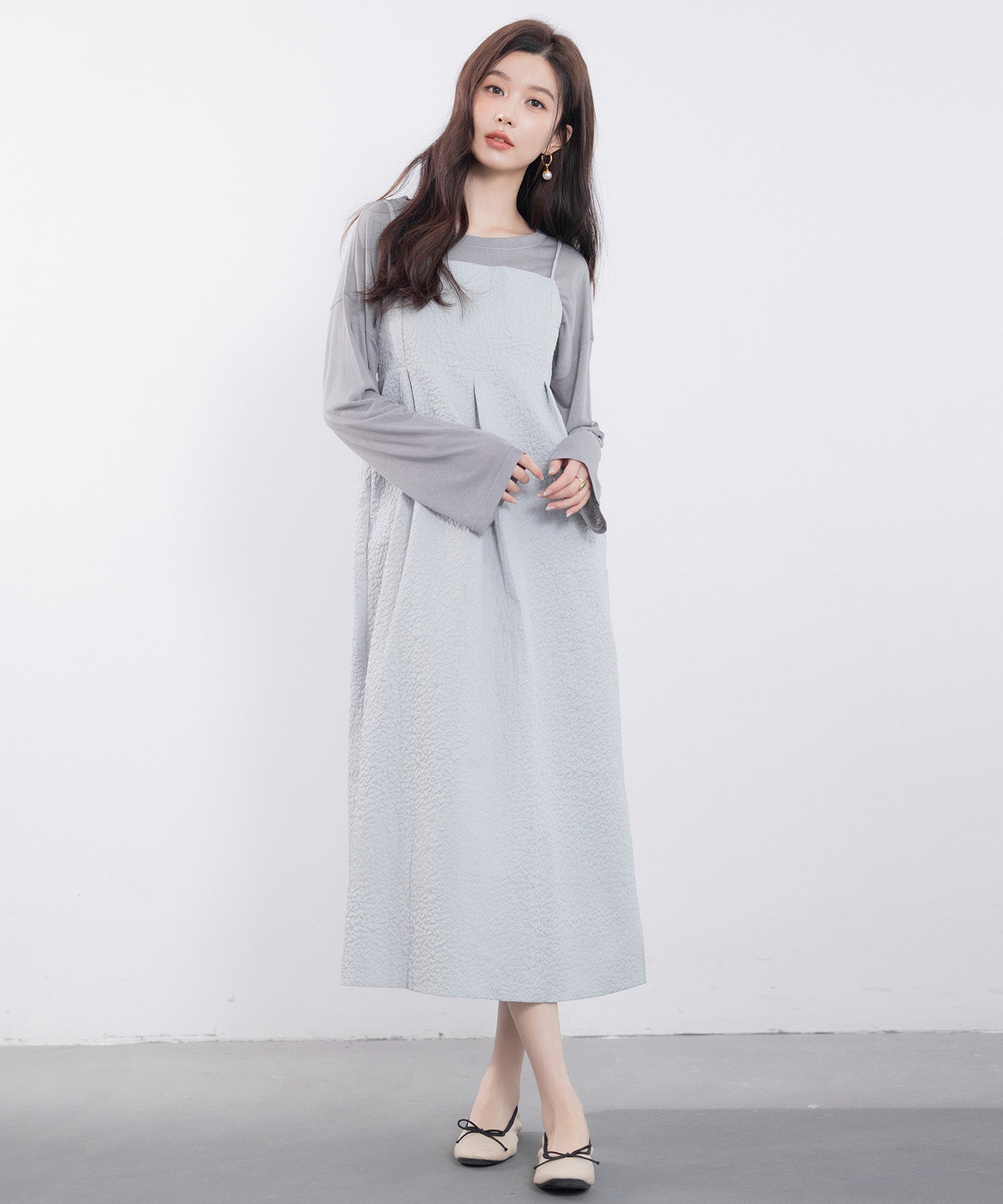フクレジャガード素材キャミワンピースsdp0216 グレー – [公式]SAISON