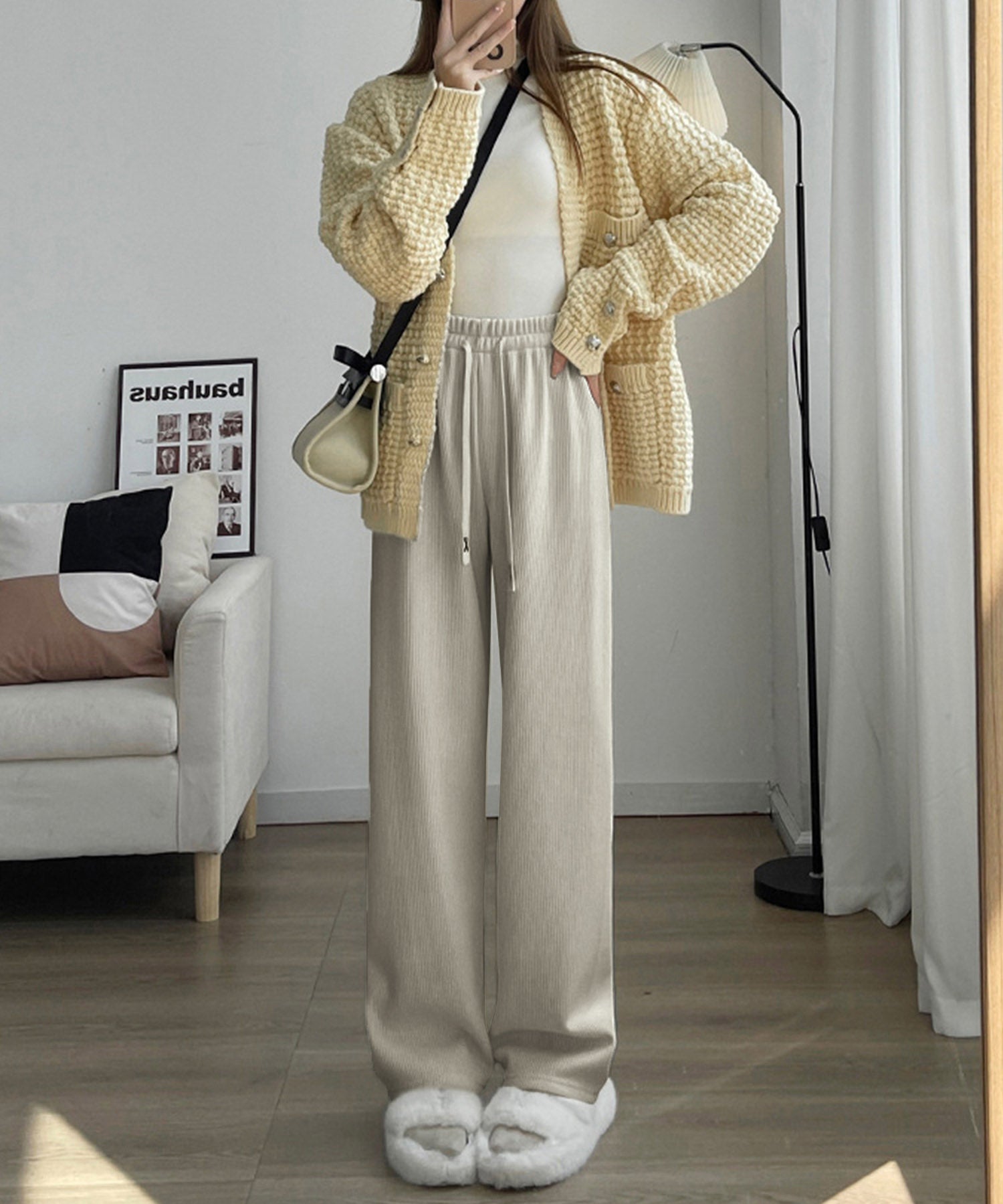 裏起毛コーデユロイワイドパンツsdpalhj01 ベージュ