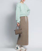 ウエストゴム裏起毛ロング丈スカートsdpalhj02b ベージュ