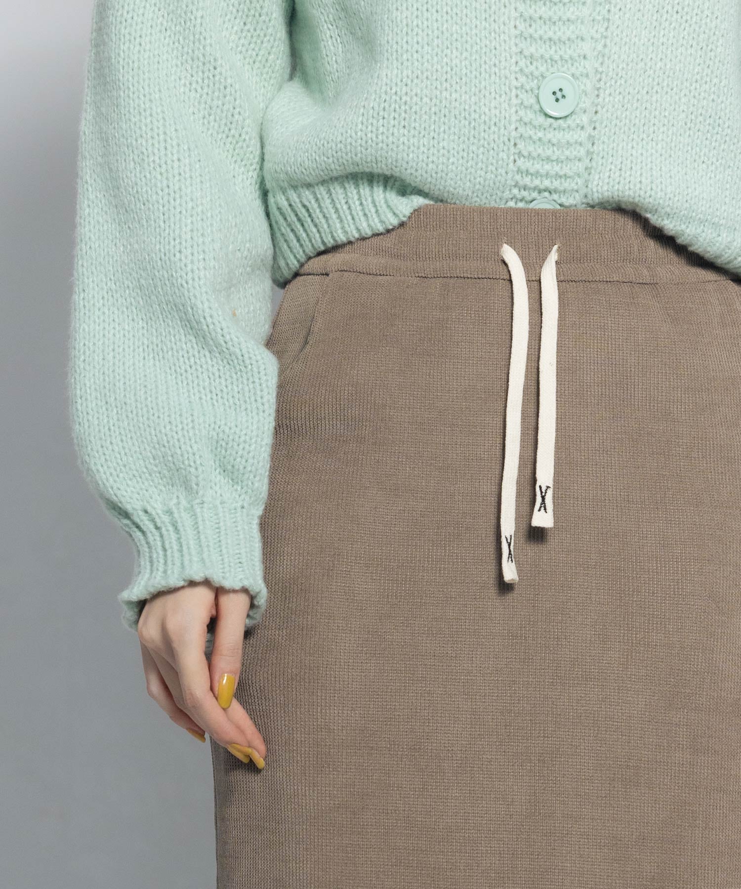 ウエストゴム裏起毛ロング丈スカートsdpalhj02b ベージュ