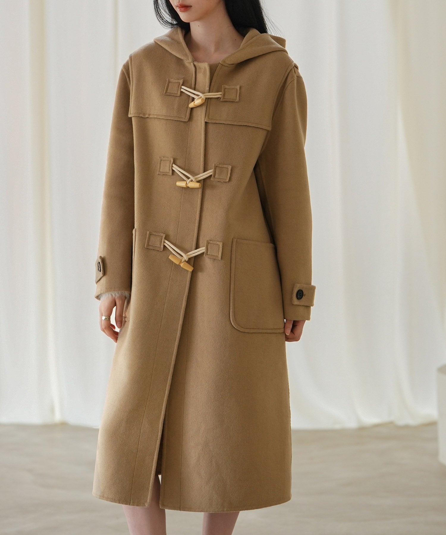 トグルボタンフード付きロングコートsdpps23006