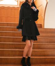 ベルト付きダブルフェイスガウンコートsdpps23007