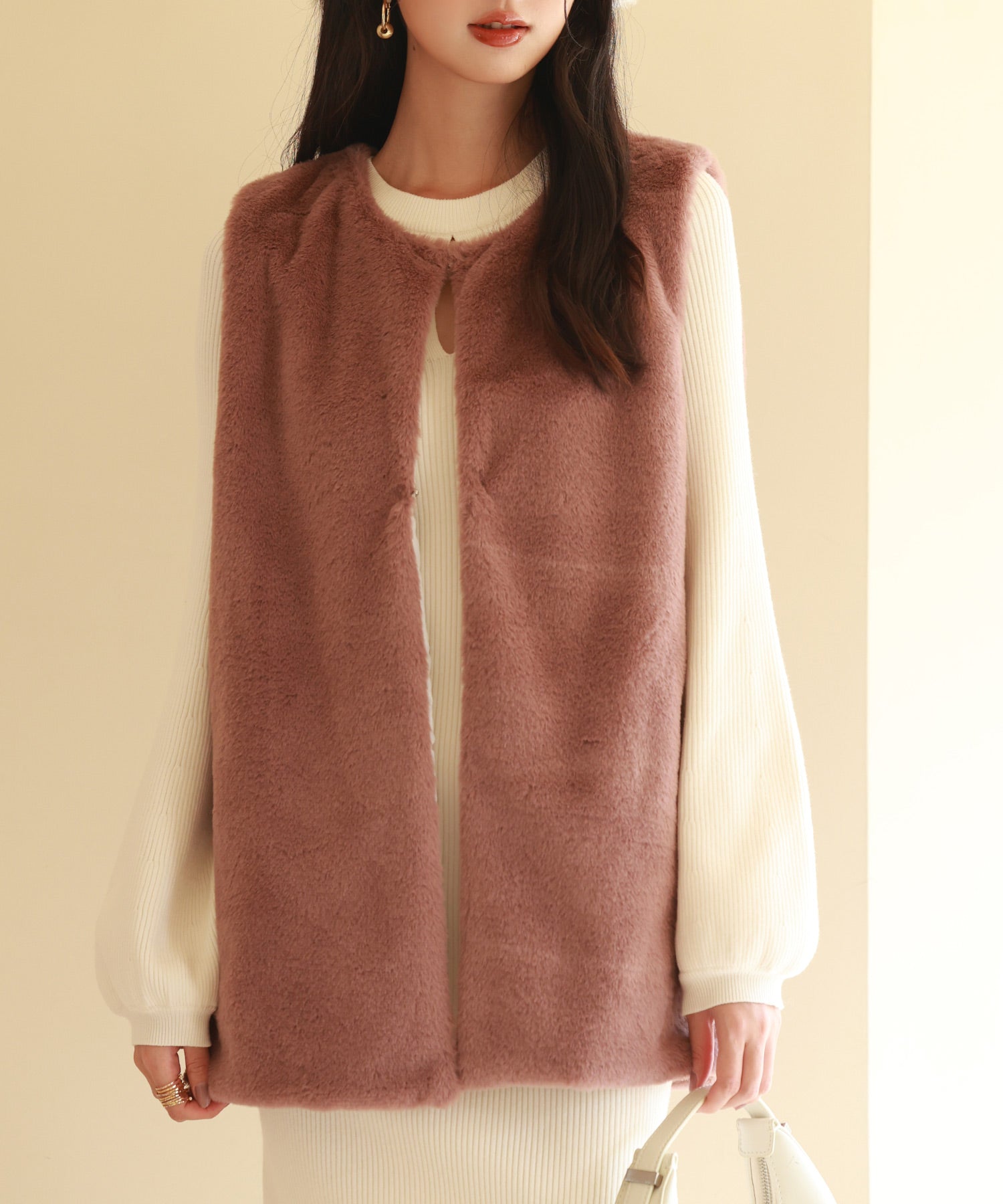 モコモコミドル丈フェイクファージレsdpps23016-101-447