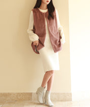 モコモコミドル丈フェイクファージレsdpps23016 チェリーピンク