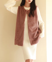 モコモコミドル丈フェイクファージレsdpps23016 チェリーピンク