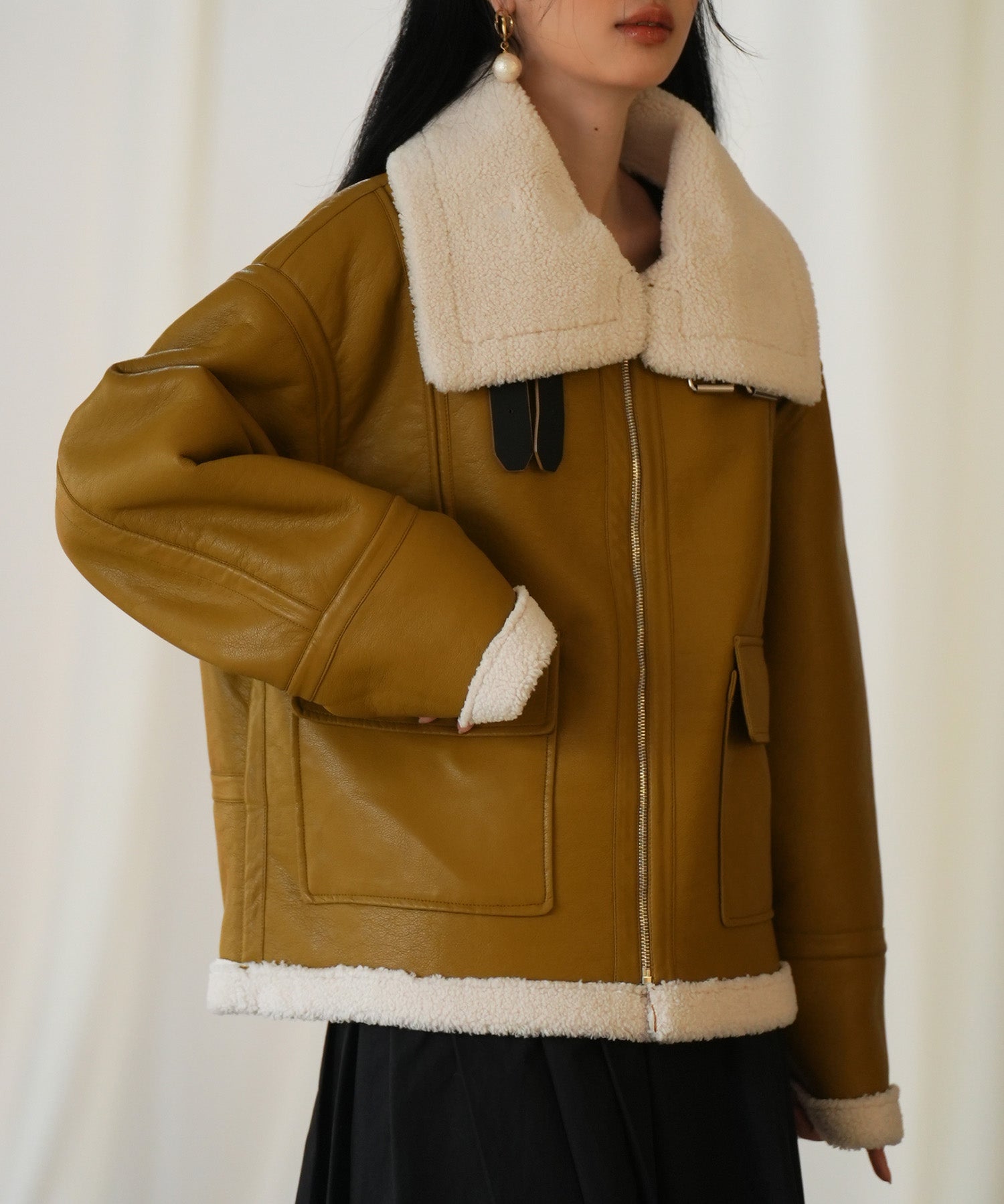 フェイクレザーエコムートンブルゾンsdpps23024