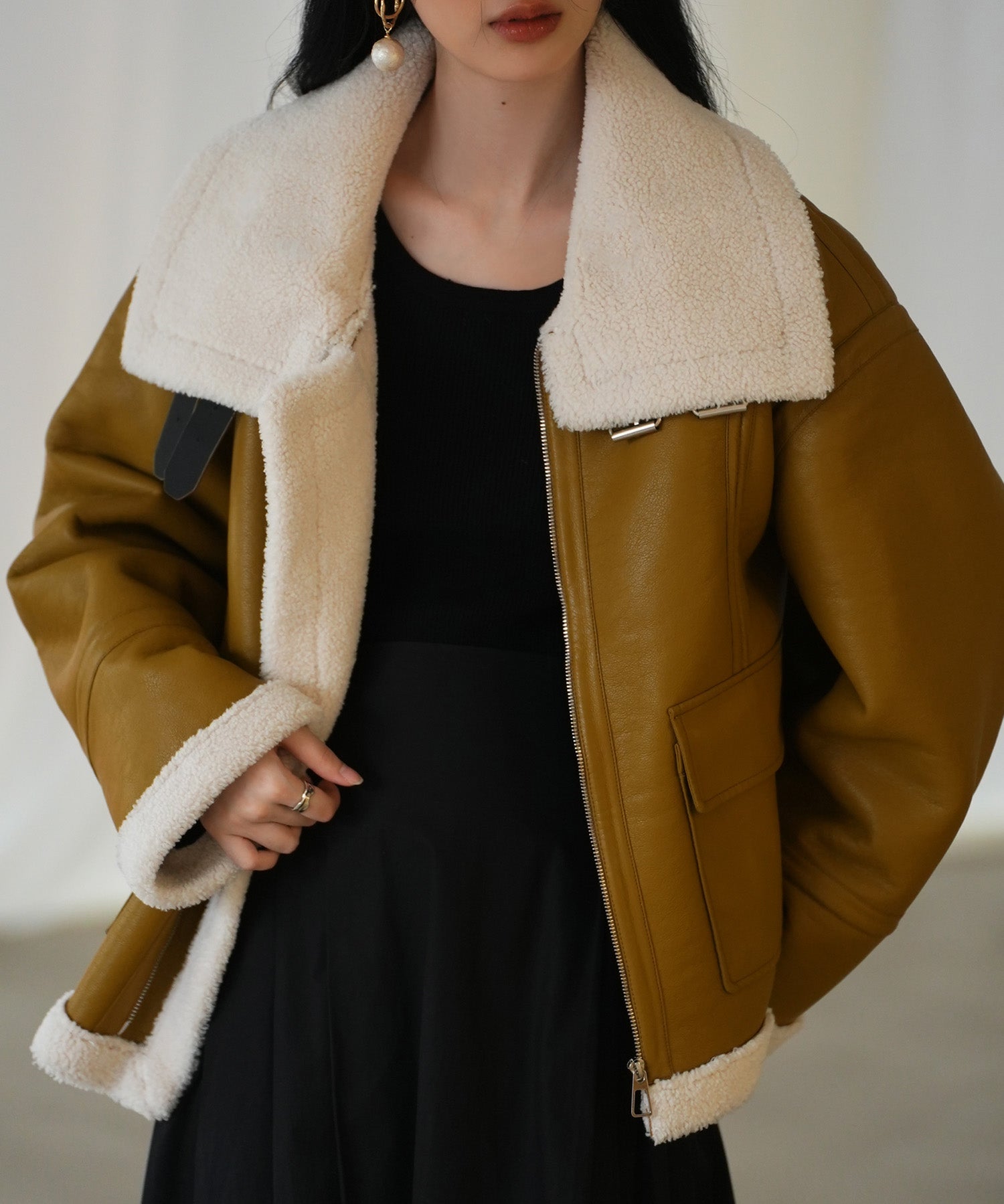 フェイクレザーエコムートンブルゾンsdpps23024