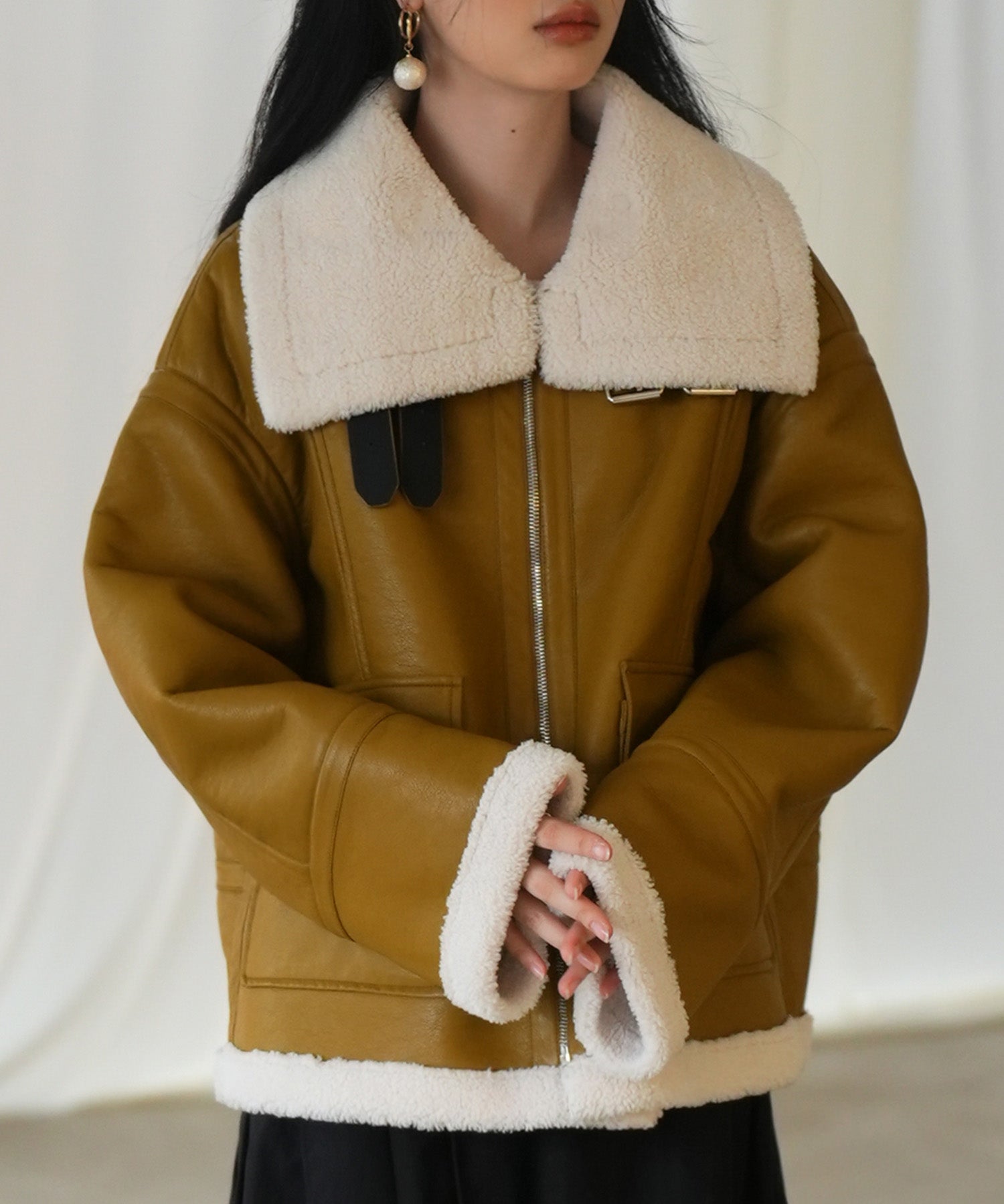 フェイクレザーエコムートンブルゾンsdpps23024