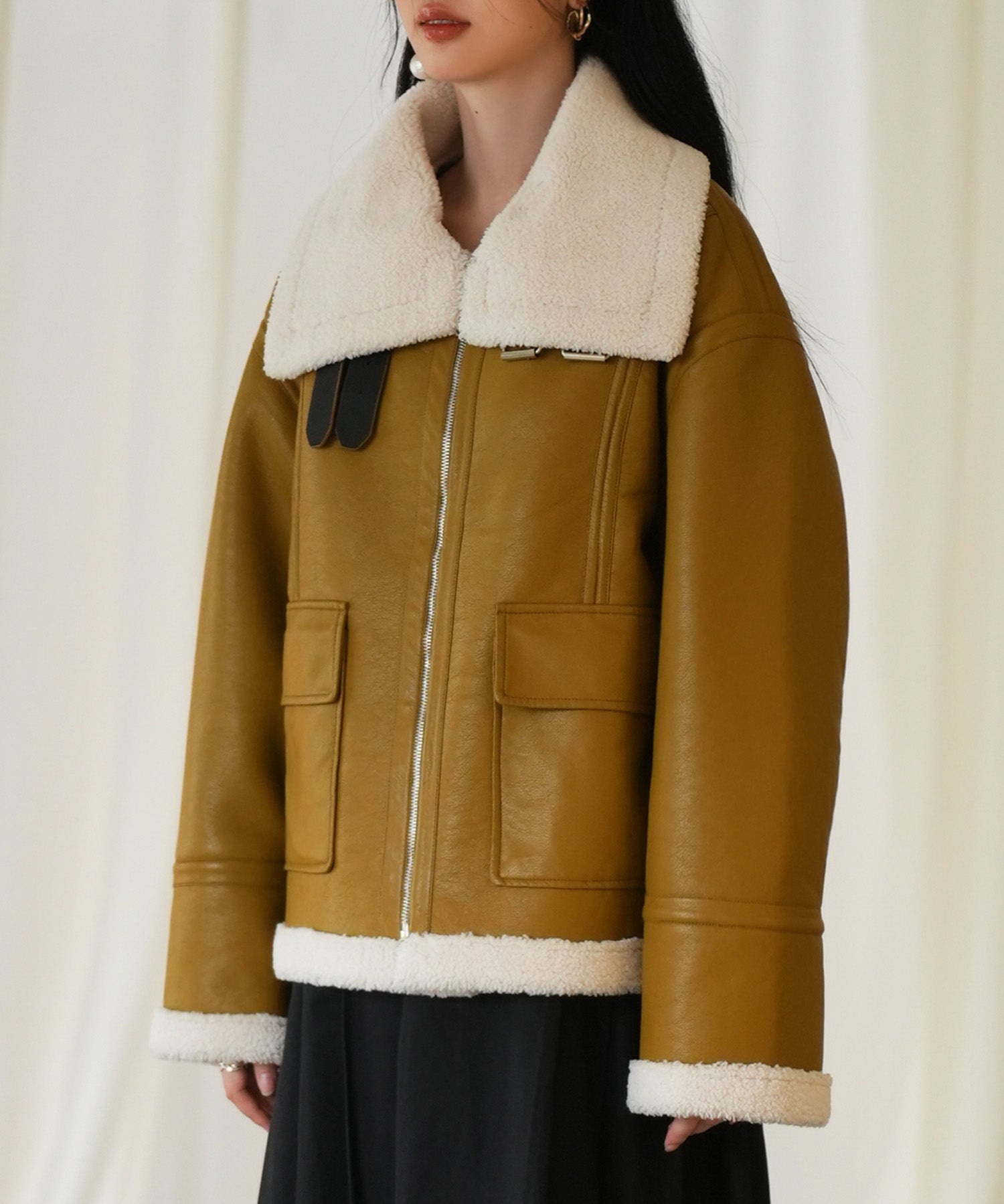 フェイクレザーエコムートンブルゾンsdpps23024