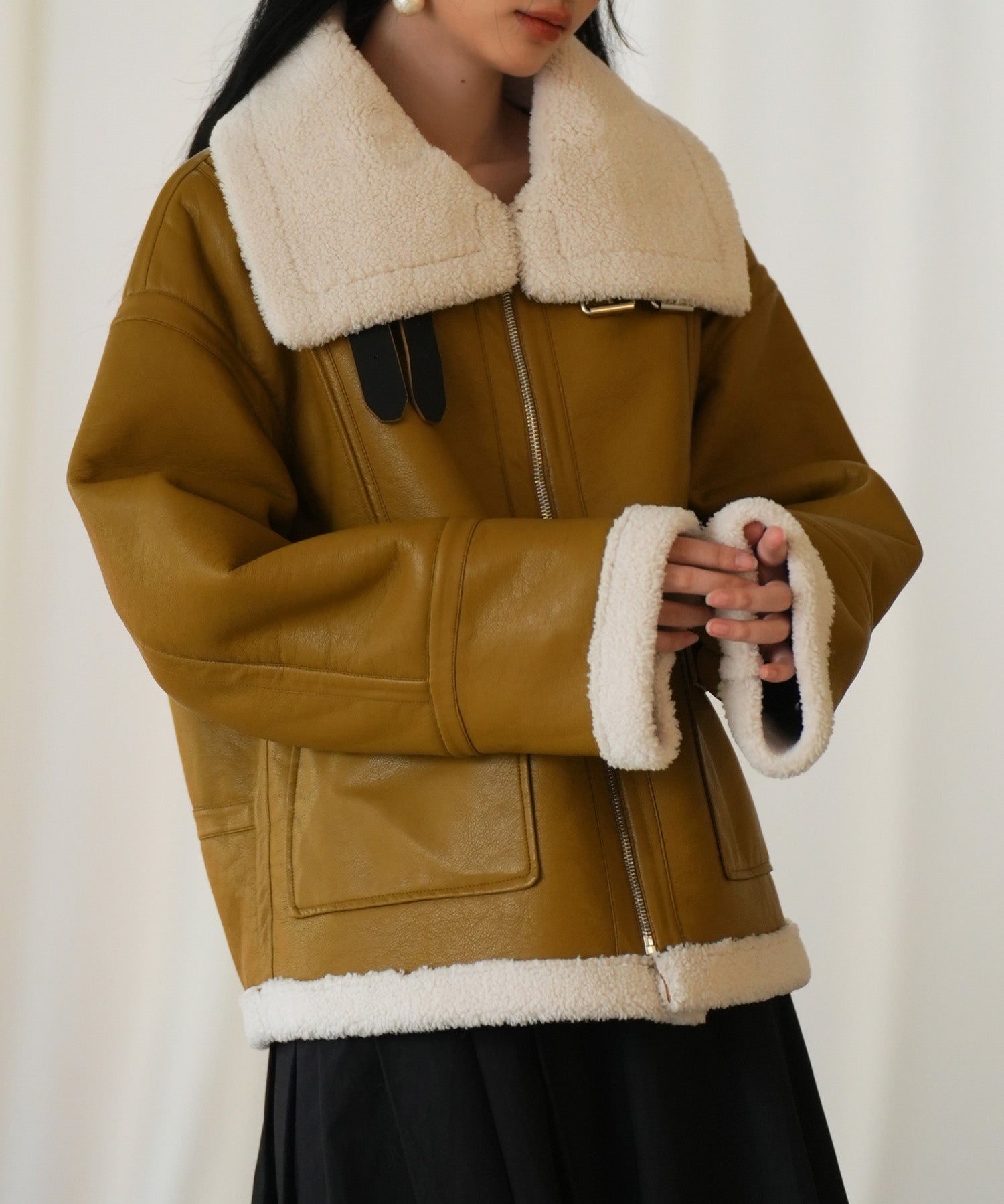 フェイクレザーエコムートンブルゾンsdpps23024