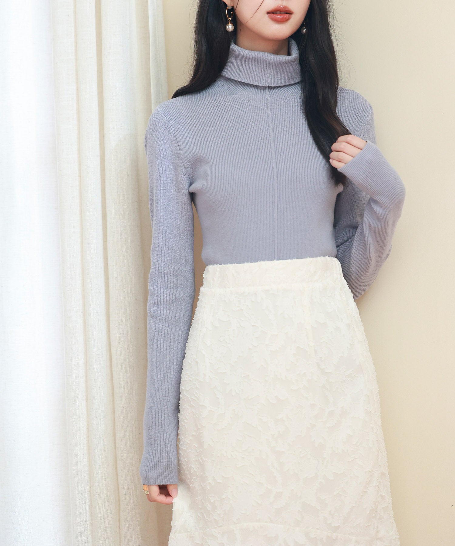 タートルネックニットプルオーバーsdpxyf2990 グレー