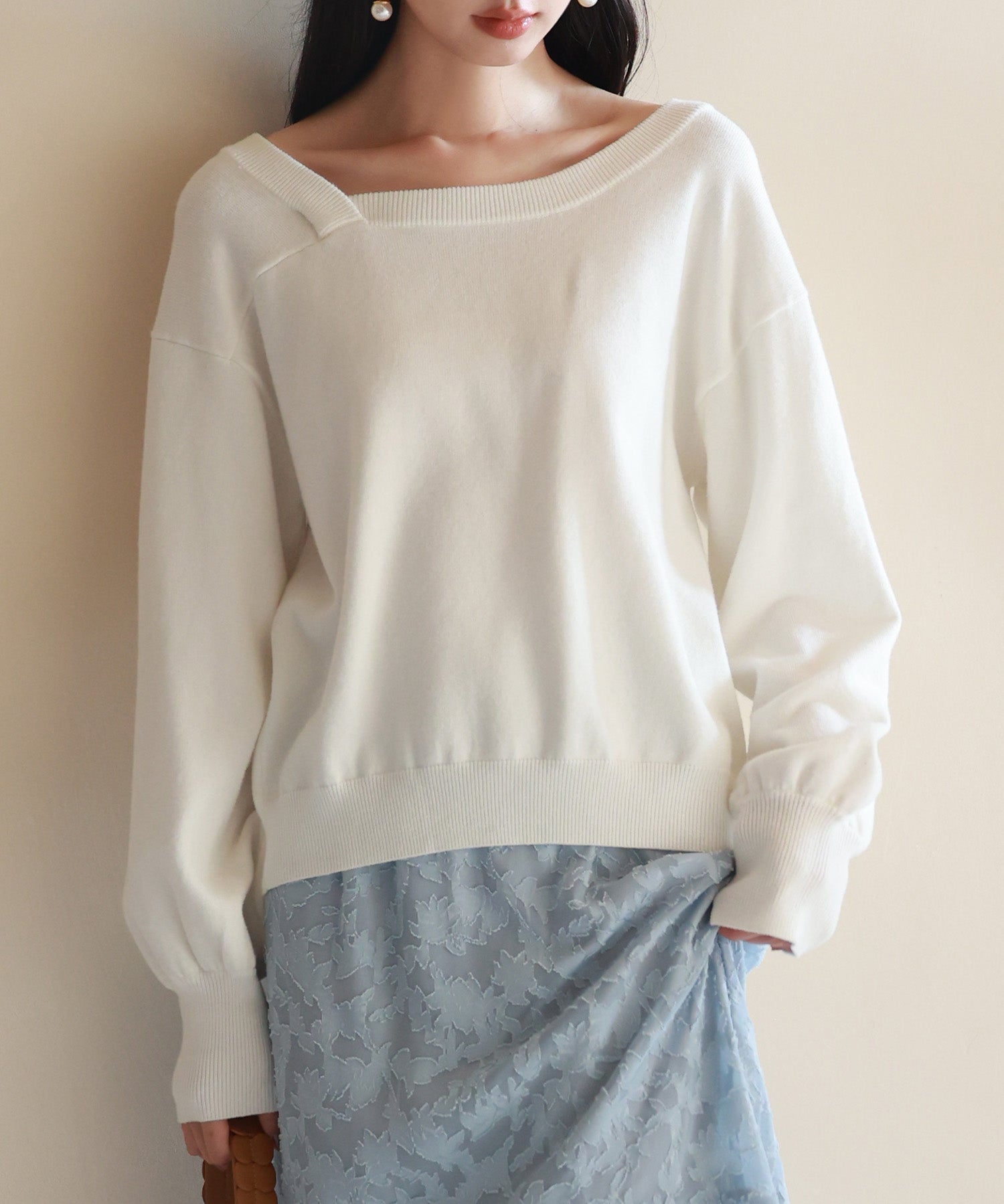 【2way】アシメトリーネックニットプルオーバーsdpxyf3007-102-38