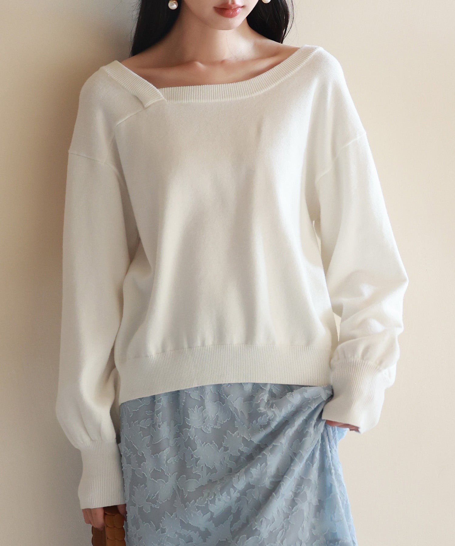 【2way】アシメトリーネックニットプルオーバーsdpxyf3007-102-38