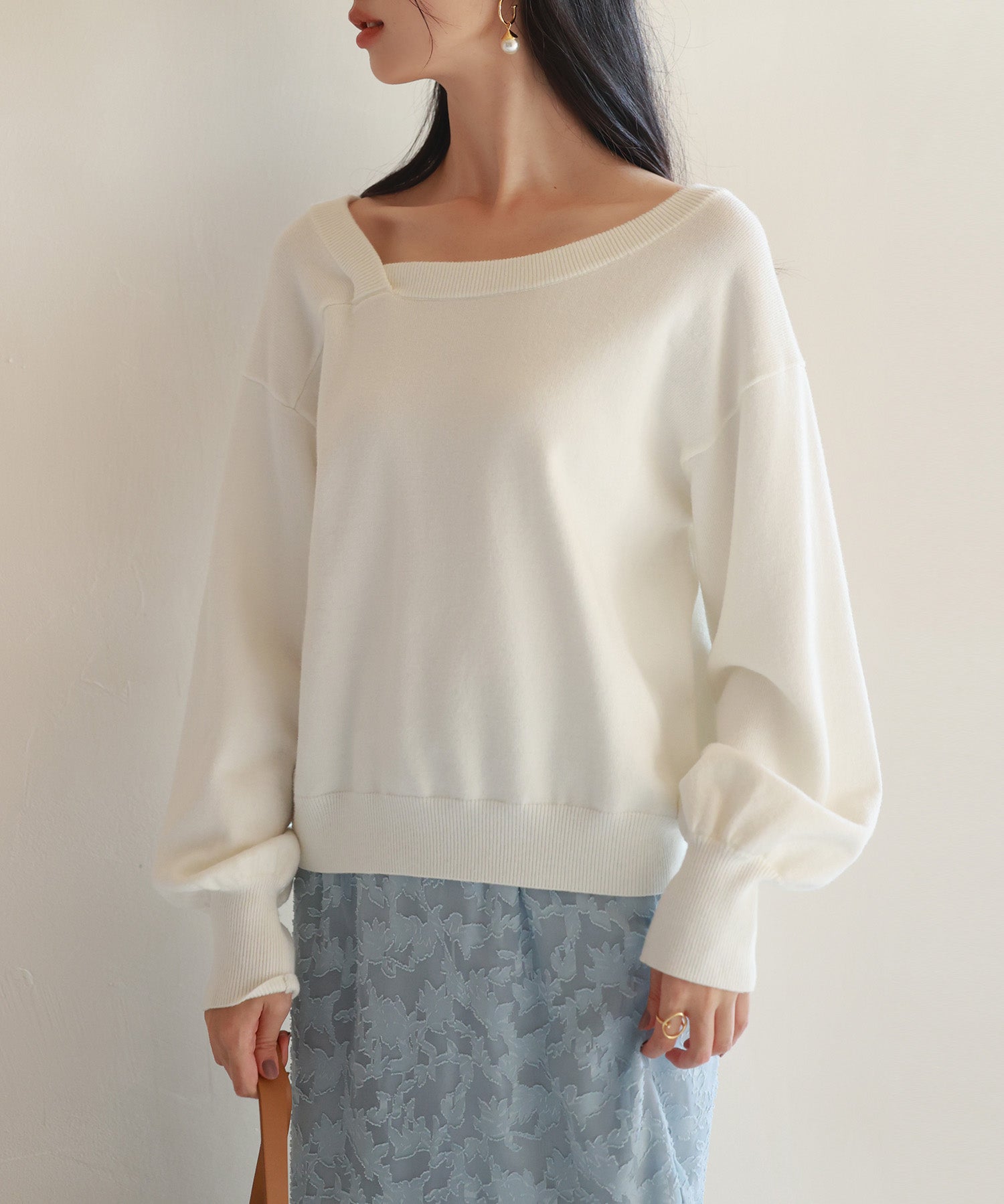 【2way】アシメトリーネックニットプルオーバーsdpxyf3007