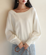 【2way】アシメトリーネックニットプルオーバーsdpxyf3007