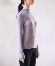 リブ編みプチハイネックニットプルオーバーsdpxyf3015 パープル