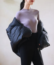 リブ編みプチハイネックニットプルオーバーsdpxyf3015 パープル