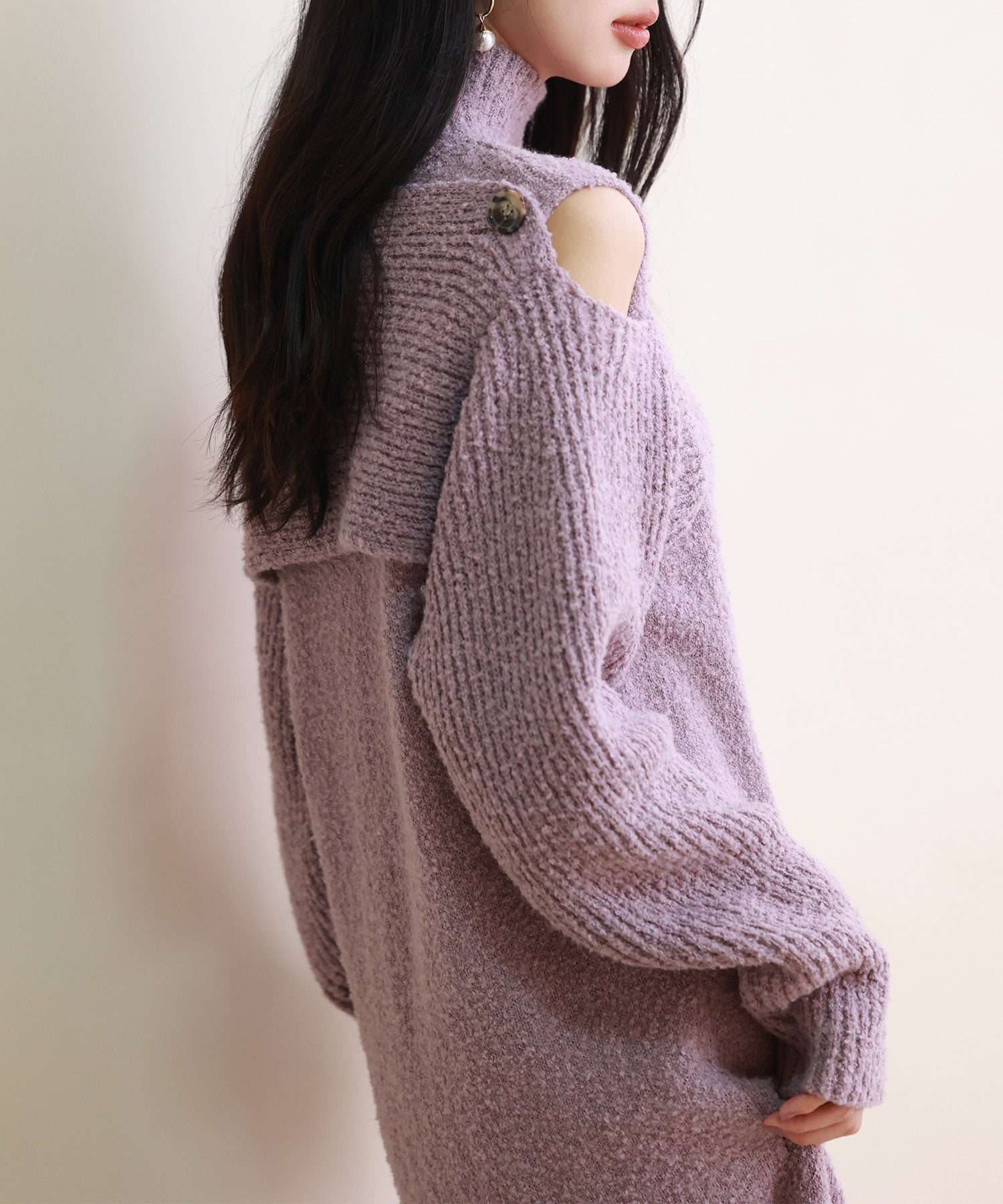 オープンショルダーニットワンピースsdpxyf6553 パープル – [公式